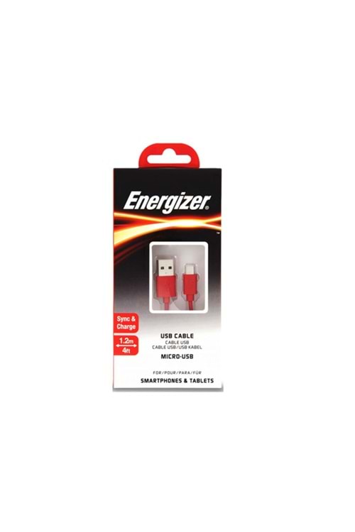 Energizer C12UBMCGRD4 1.2m Flat Micro Kırmızı Usb Kablosu